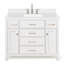 Meuble-lavabo simple 42 po avec plateau en quartz blanc Abbate-85364364