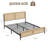 Rattan Bed Frame with Natural Rattan Headboard and Footboard, Boho Platform Bed Frame with Metal Slats, Wooden Side Rails, Underbed Storage-495707399