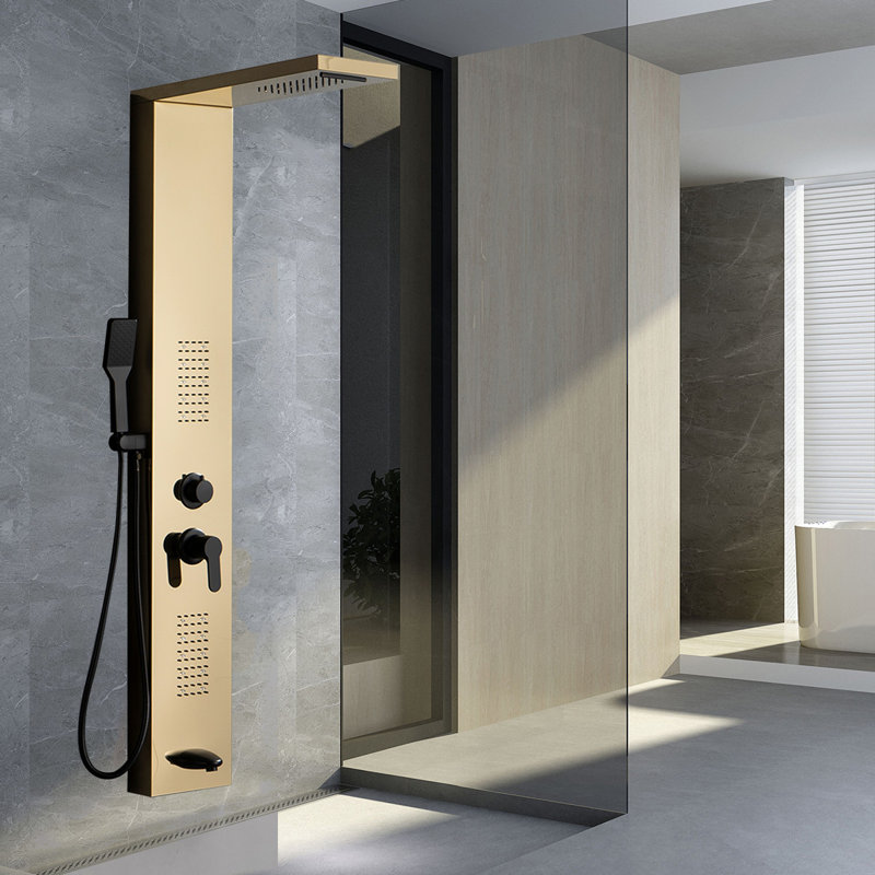 57,99 Panneau de douche avec, Noir / or