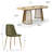 4- Person Dining Table Sets With Extendabe Oval Table & 4 Upholstered Dining Chairs-2009704024