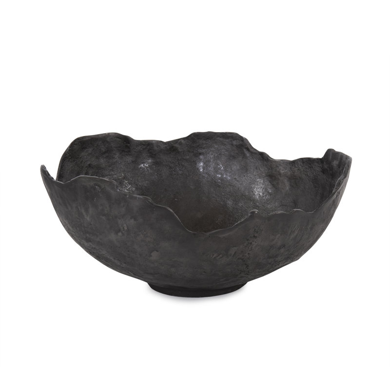 Thacker Rough Wash Grey Round Large Bowl