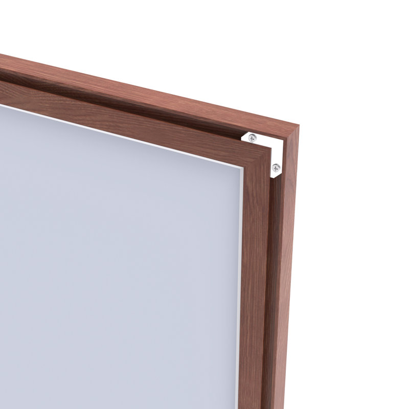 Grand miroir mural de salle de bain de 60 po x 40 po avec cadre en aluminium noyer, vision claire tout autour, pour salle de bain, salon, chambre à coucher, moderne et facile à accrocher