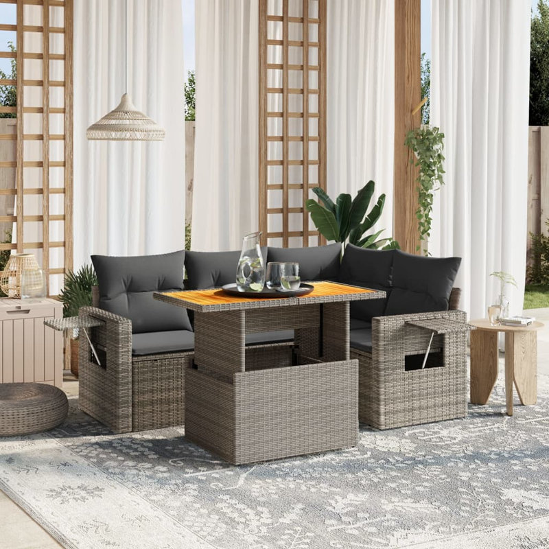 Ensemble de canapé de jardin Vidaxl gris