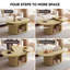 Table basse ovale extensible cannelée de 45 po avec rangement caché, centre de table Mid-Century moderne en bois avec porte coulissante pour le salon, appartement-909301572