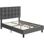 Size Modern Upholstered Bed Frame with Adjustable Square Tufted Headboard-93363909-99170190