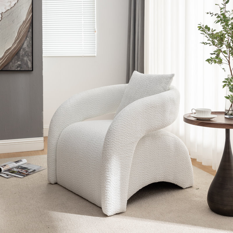 Fauteuil Hijinio, Mélange de polyester beige