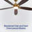 Kaminski 56" Indoor/Outdoor Ceiling Fan with Light and Remote, 6CCT Dimmable LED Light Kit - Champagne Bronze with Reversible Blackened Oak/Dark Cherry-150034612-150034614
