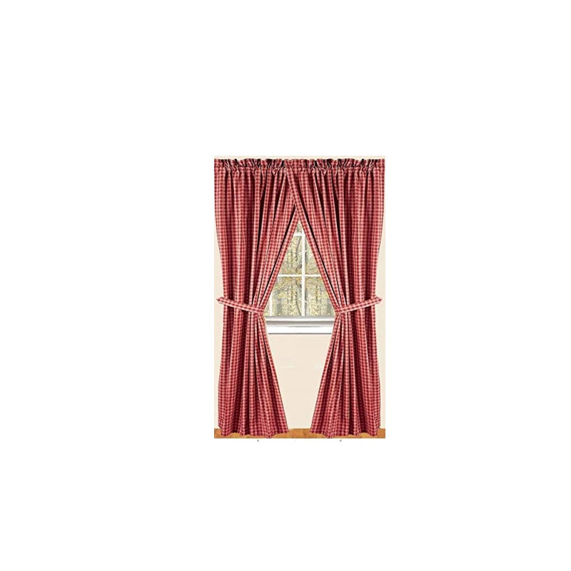 Carnamaddy Cotton Room Darkening Curtain Pair, Barn Red, 84" W x 86" L