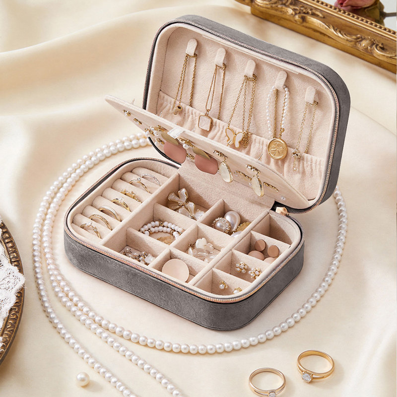 Jewellery Box + Dividers, Grey