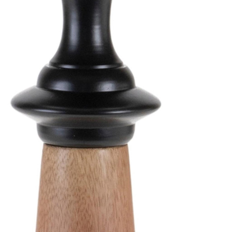 Ensemble de deux porte-bougies sur pied en métal noir et brun