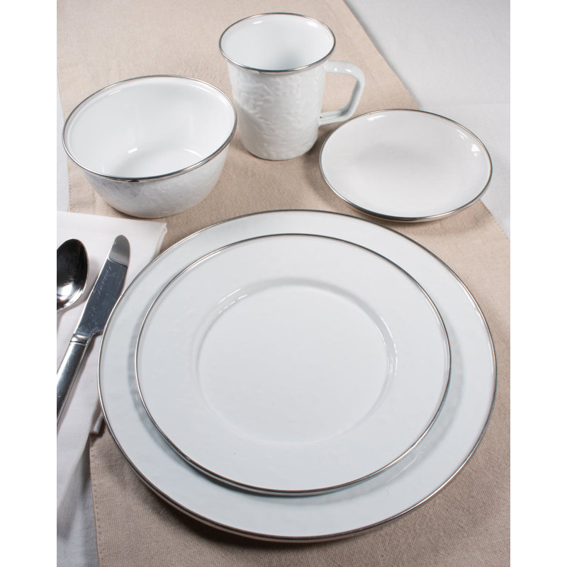 Elegant Solid White Porcelain 10.5" Dinner Plates, Set of 4