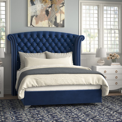 Upholstered Wingback Bed