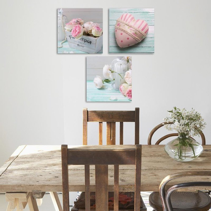 3-tlg. Fotodruck-Set Pink Heart