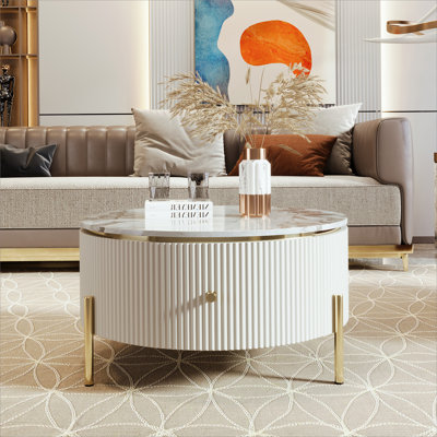 Table basse moderne avec 2 grands tiroirs de rangement Modern (31,5 po)