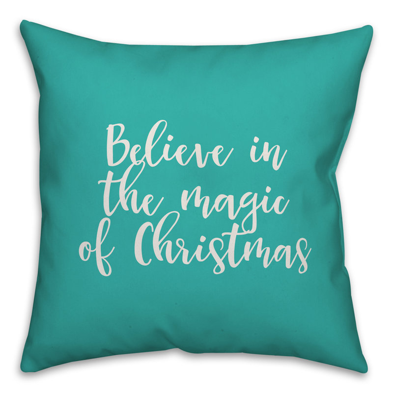  Coussin Believe in the Magic of Christmas, Bleu sarcelle, Coussin décoratif