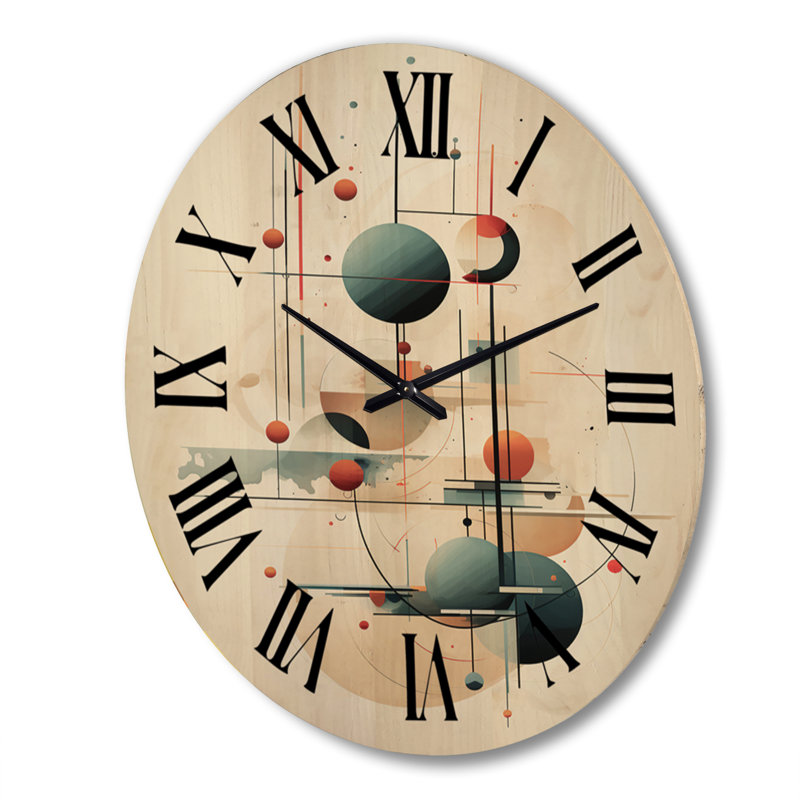 Horloge murale Daydreames of Midnight Retro Geometric II, Très grand