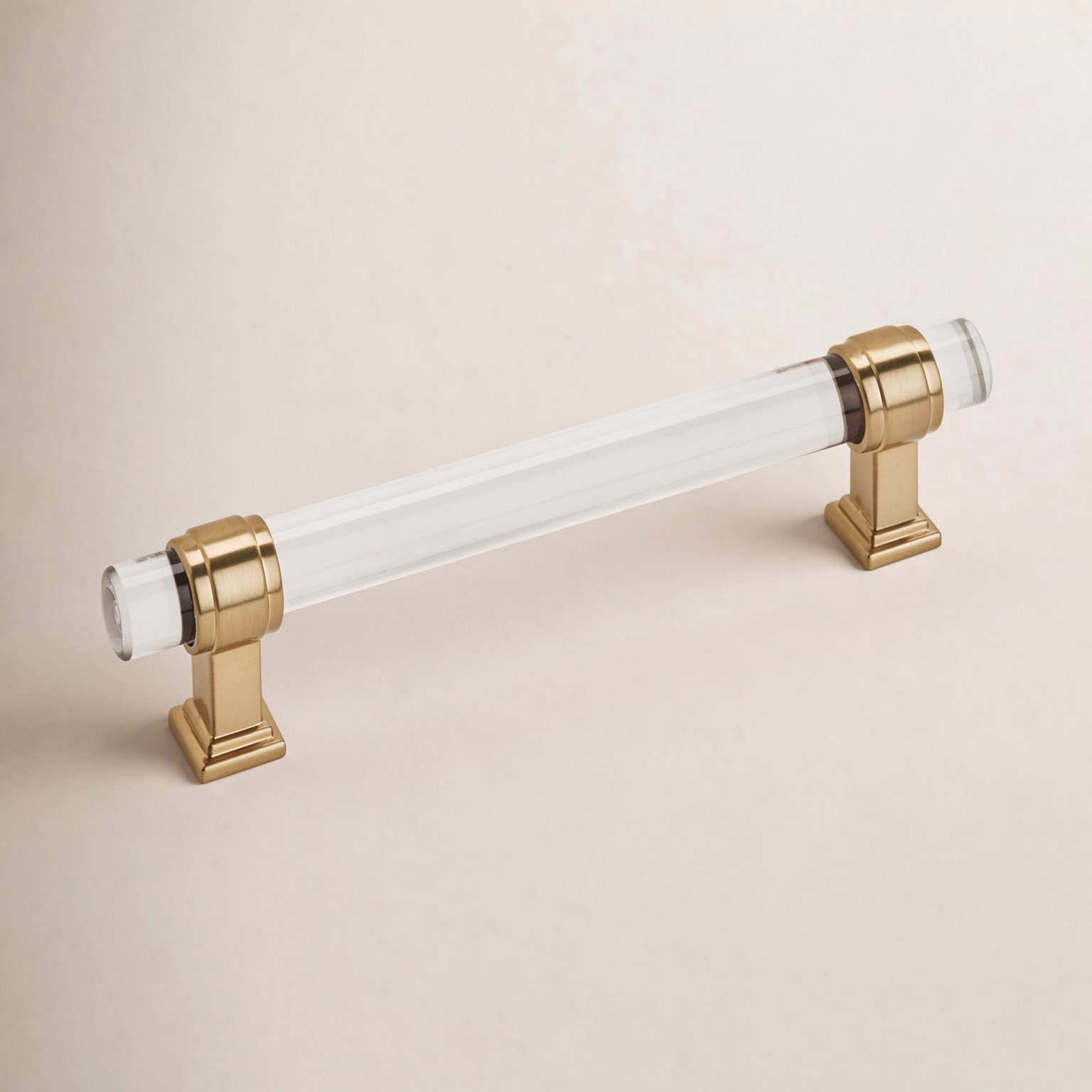 Glacio Bar Cabinet Pull, Clear/Champagne Bronze, 5 1/16"