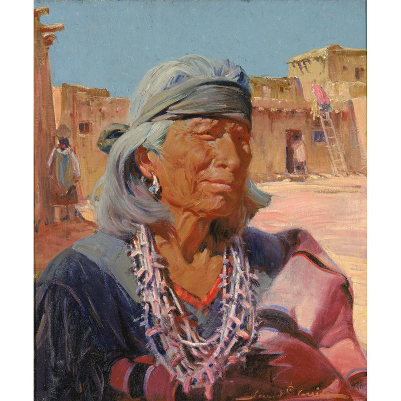 «Old Man of Zuni, High Priest» par Gerald Cassidy, reproduction d'art sur toile tendue avec châssis, H 48 po x l 33 po