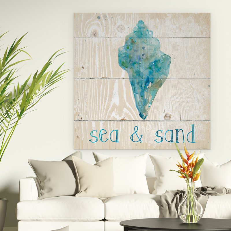 Mer et sable - reproduction sur toile, H 40 po x l 40 po x P 1,5 po