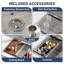 Belfry Kitchen W Single Bowl Stainless Steel Console Kitchen Sink with 1 Faucet Hole-262006423-262006421