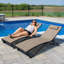 Ensemble de chaises longues Vivend Denisia empilables en aluminium Glendale en tissu Phifertex de qualité supérieure-662445288