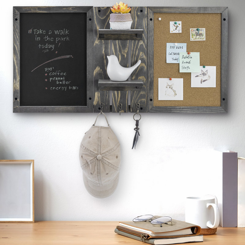 Wall Mounted Combo Board, Black/Brown/Grey