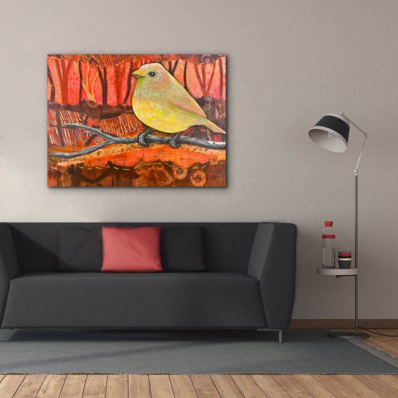 «Epic Graffiti» «Yellow Bird» par Bebe Keith, art mural sur toile, 54 po x 40 po