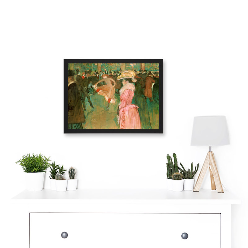 Henri De Toulouse Lautrec At The Cabaret The Dance - Single Picture Frame Painting, 23.4cm H x 32.3cm W x 1.5cm D
