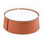 Table basse 31,5 pouces, cuir de selle marbré et orange, table avec cadre en fer