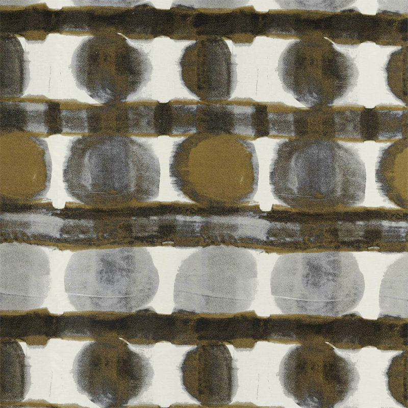 Delphis Fabric, Charcoal/Gold