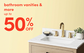 bathroom vanities & more on sale