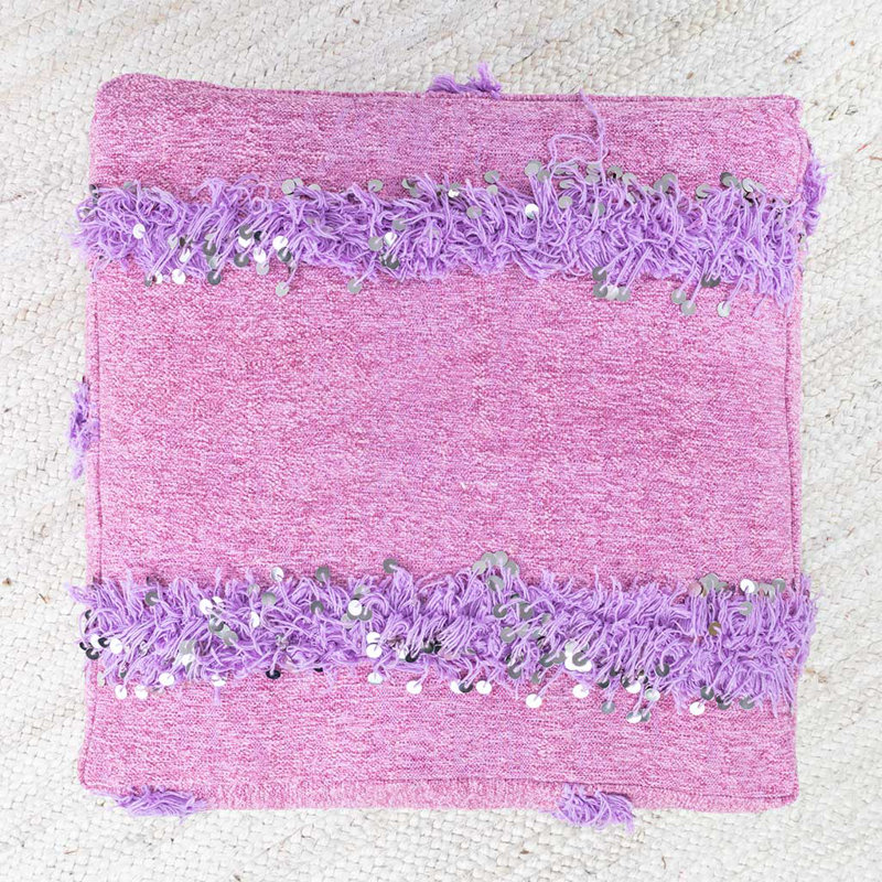 Repose-pieds Bernina, Mélange de laine et de coton rose