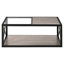 Table basse contemporaine avec rangement en verre trempé et structure en métal, structure stable, structure industrielle unique en X avec charge de 220 lb, matériau, surface lisse, largeur 38,94 po-1035832166