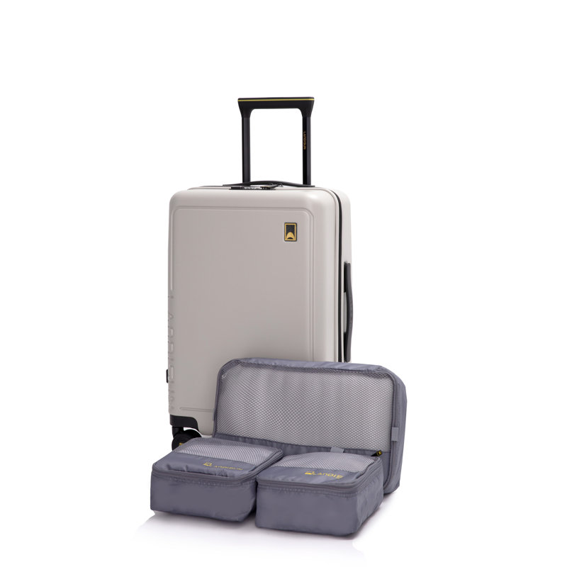 19" +3pc Lining storage bag Three-piece Carry On Luggage,Suitcases with Wheels,ABS Lightweight Carry On Suitcase,Hard Shell Luggage BEIGE