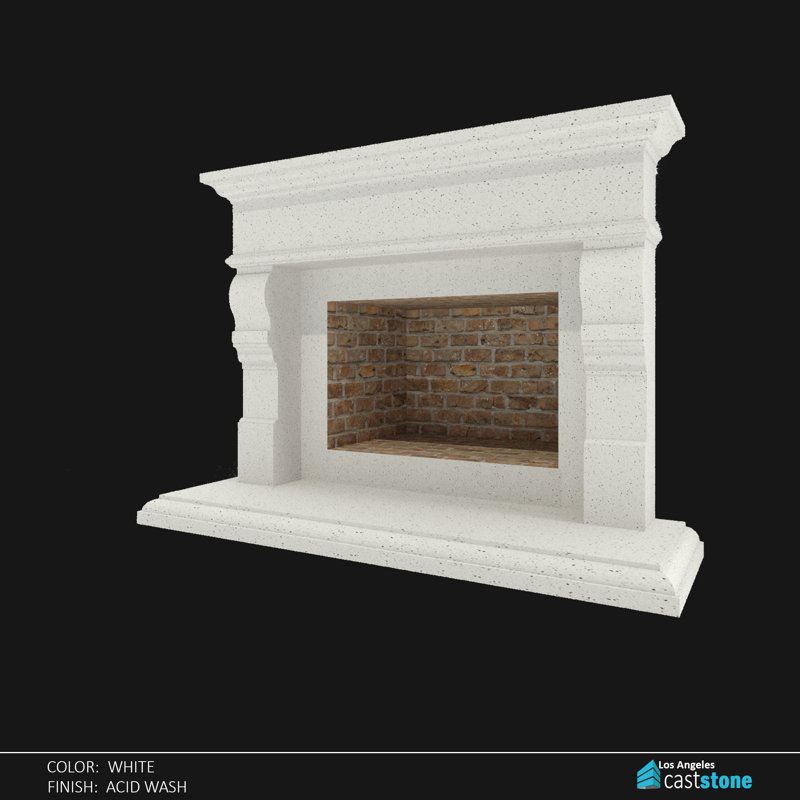 Mollina Fireplace Surround, White Acid Wash