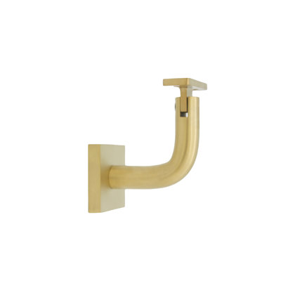 Glass Mount Handrail Bracket with Square Rose and Flat Plate