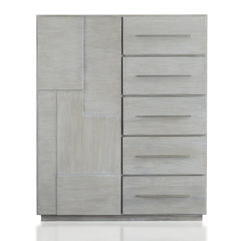 Commode 5 tiroirs Briscoe, Gris