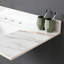 Plateau de meuble-lavabo blanc 43 po, lavabo rectangulaire et dosseret de 4 po, trou de robinet pré-percé, pierre frittée, plateau en marbre American Impression 43 po - avec veines captivantes, 8 trous-2049161157