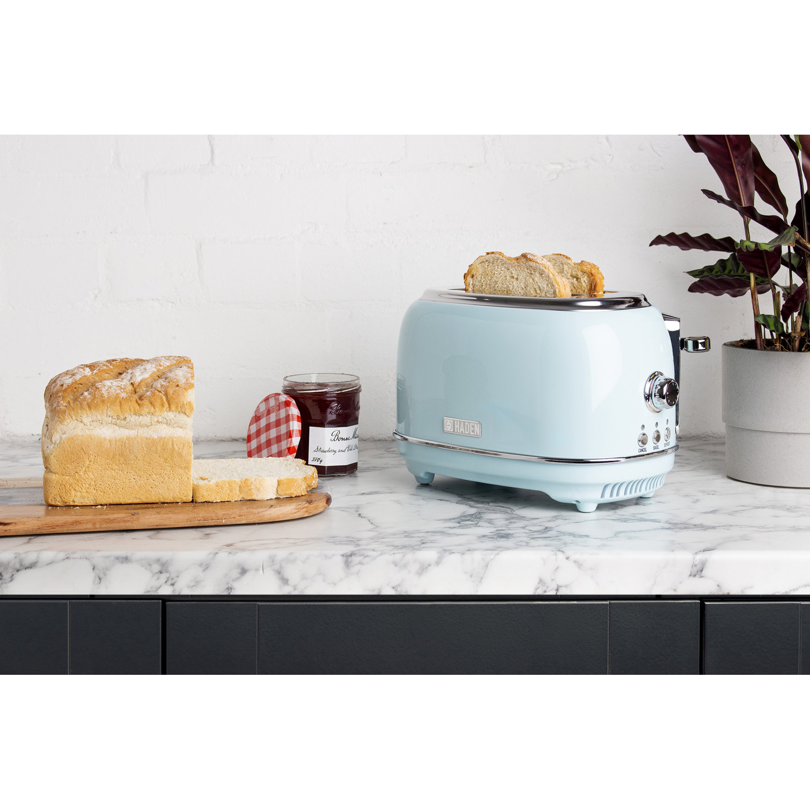 HADEN Heritage 2-Slice Wide Slot Toaster, Turquoise Blue