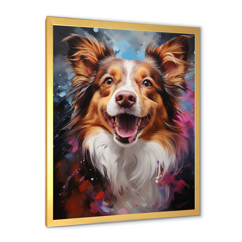 Papillon prance sur toile, Cadre doré simple, H 40 po x l 30 po x P 1,5 po