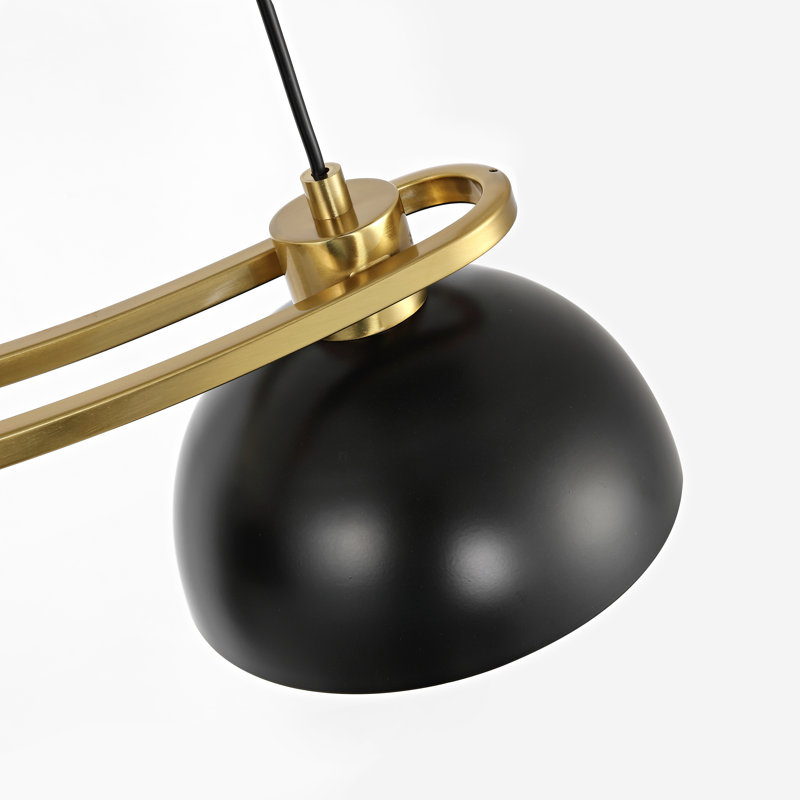 Luminaire suspendu 3 lumières, doré, Noir, Noir