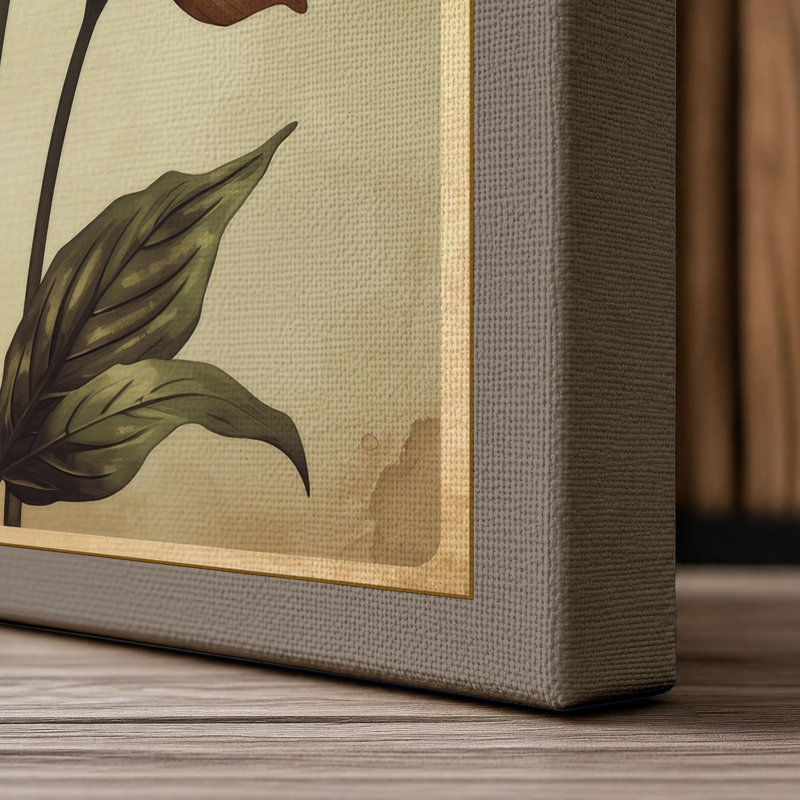 Carnation Studies Botanical - Wrapped Canvas, 18x12 - 45.7 x 30.5 cm, Taupe Border