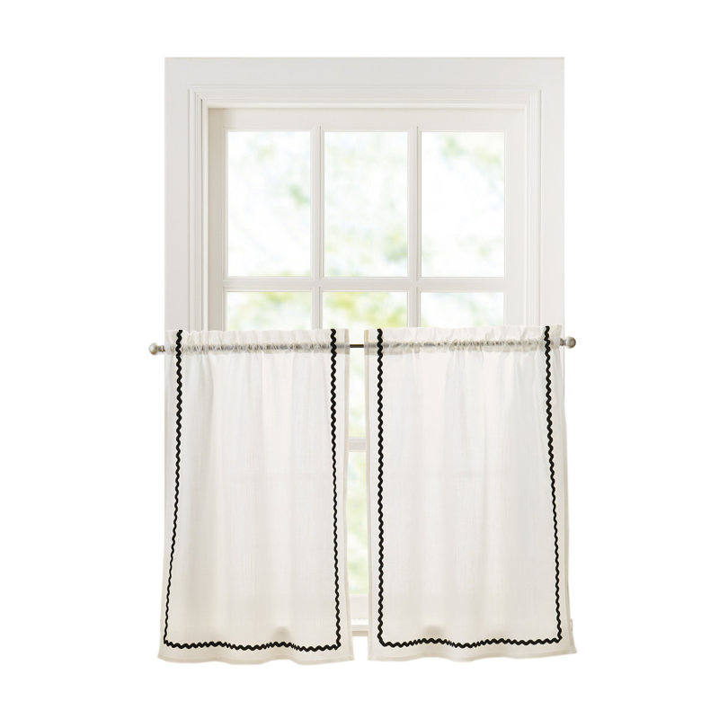 Curtainworks Rita White Tier Set, 58" W x 24" L