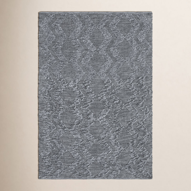 Tapis gris uni tissé à la main Linn, Rectangle 4 pi x 6 pi