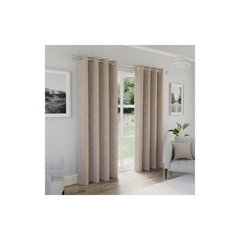 Rodenal Blackout Curtain Pair, Beige, 229cm W x 229cm L