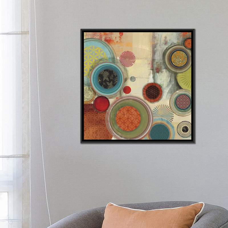 « spherical sketche i », impression sur toile, H 26 po x l 26 po x P 1,5 po, Toile encadrée noire, Blanc