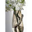 Vase en verre doré avec pieds en aluminium 9 x 7 x 18 po