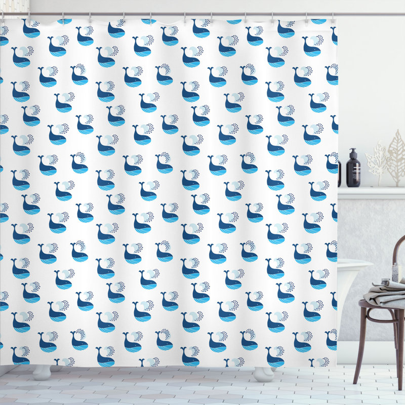 Shower Curtain with Hooks Included, 75" H x 69" W