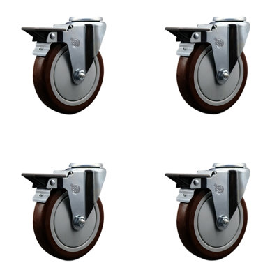 Poly Bolt Hole Caster with Posi Lock Brake