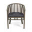 Chaise de salle à manger d'extérieur en bois avec coussins, ensemble de 2, gris foncé, finition grise, chaise-247943419